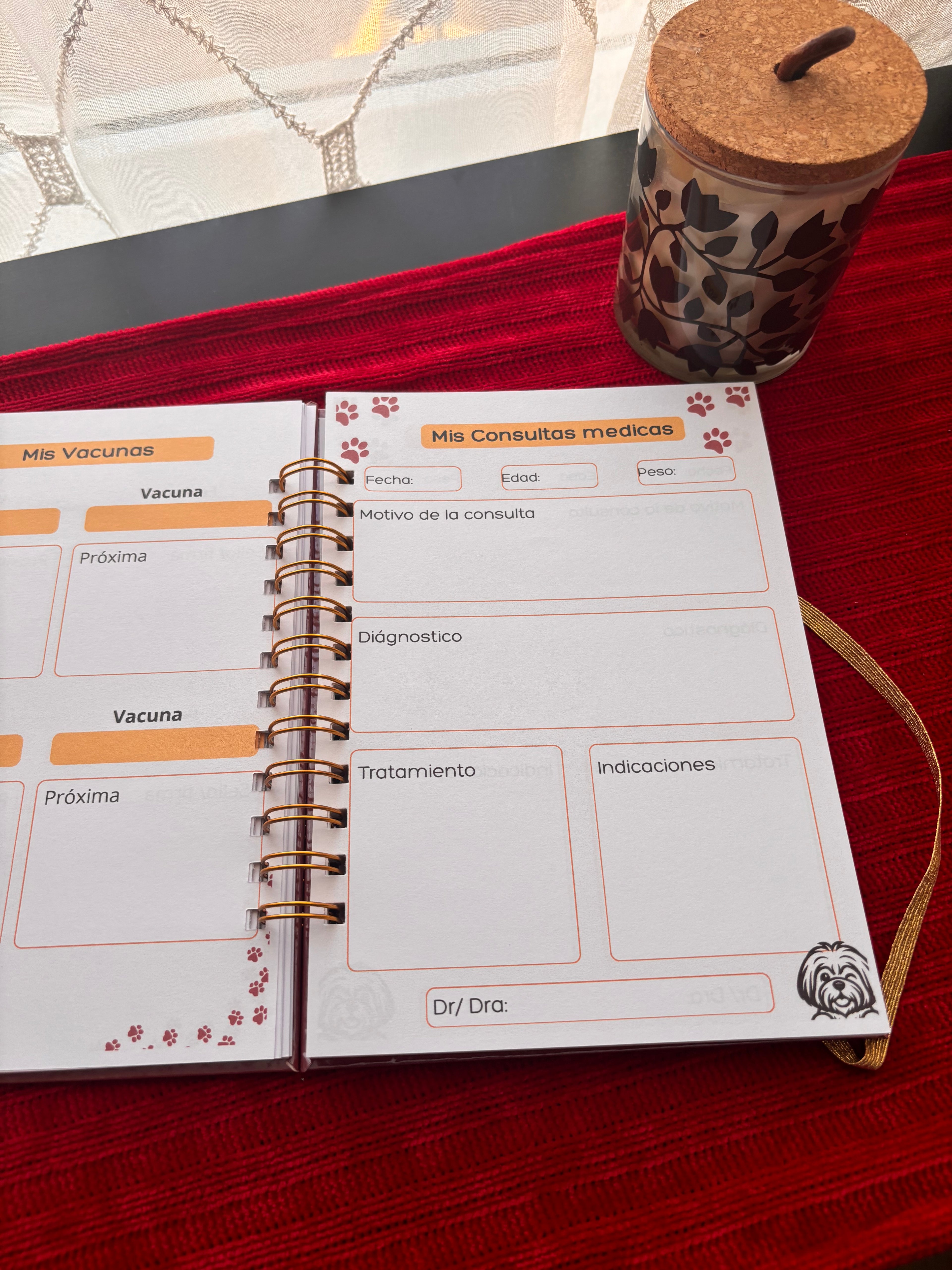 Cuaderno veterinario personalizable