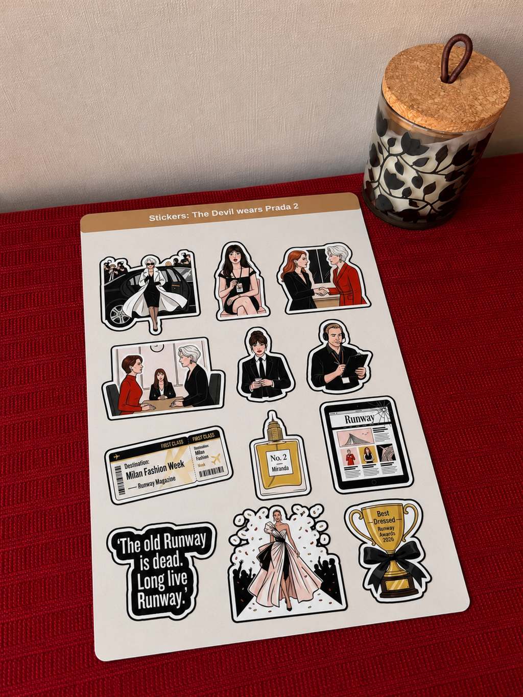 Pack 36 Stickers inspirados en el diablo viste a la moda 2