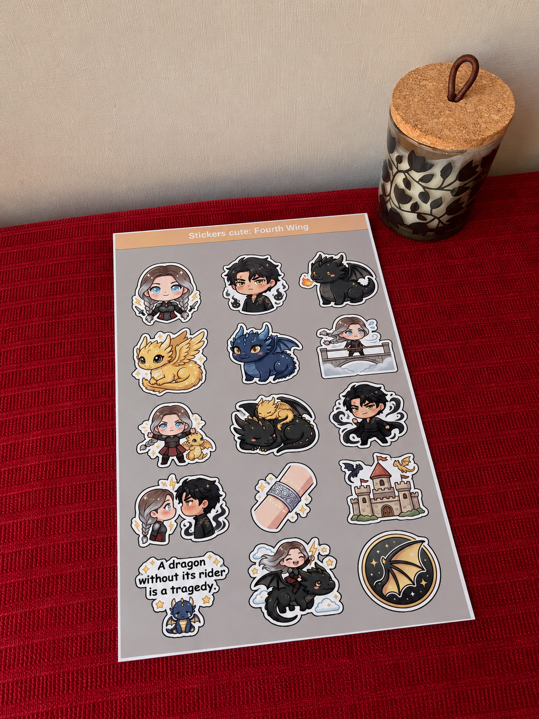 Pack 45 stickers inspirados en la saga empireo