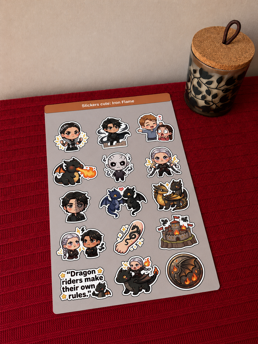 Pack 45 stickers inspirados en la saga empireo