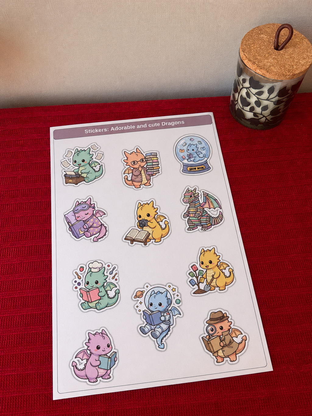 Pack 33 stickers cute dragones