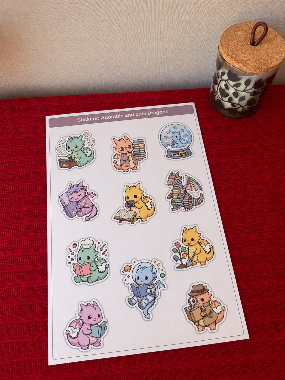 Pack 33 stickers cute dragones