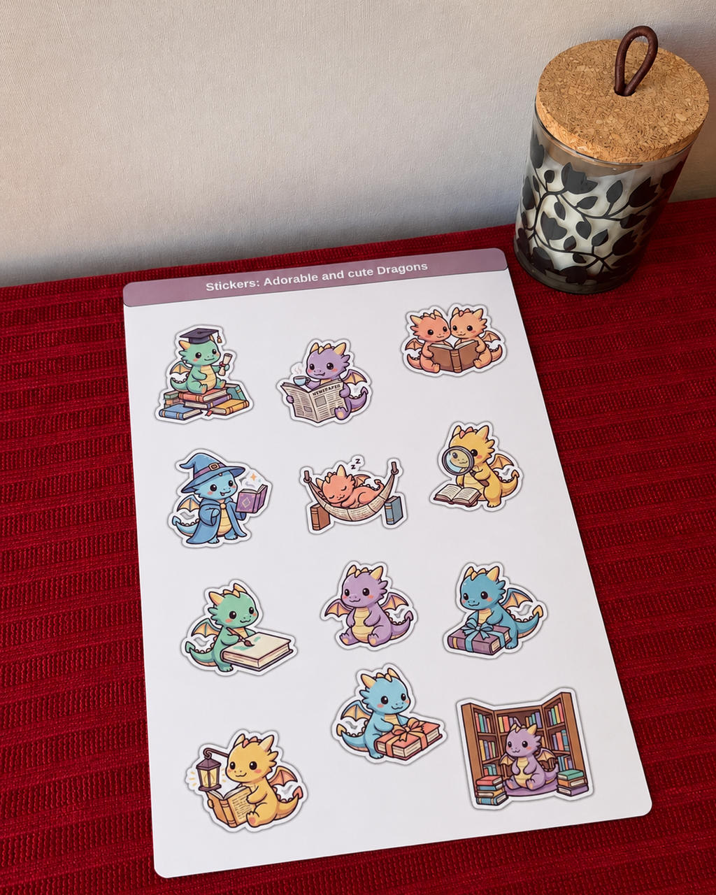 Pack 33 stickers cute dragones